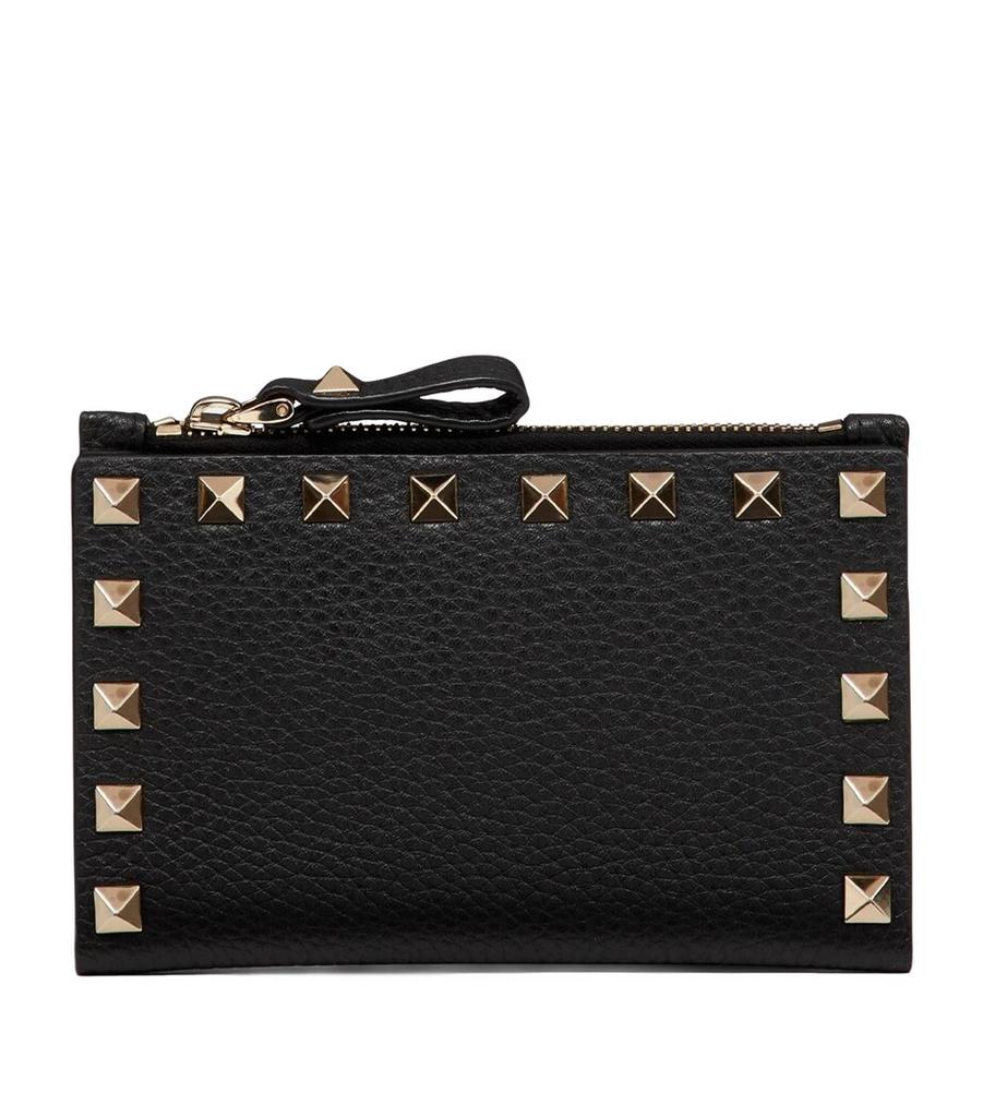 Valentino Leather Rockstud Coin and Card Holder