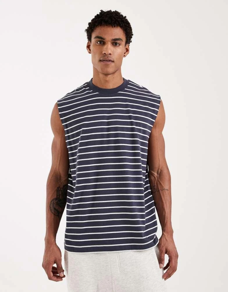 ASOS ASOS DESIGN oversized tank in navy and white stripe