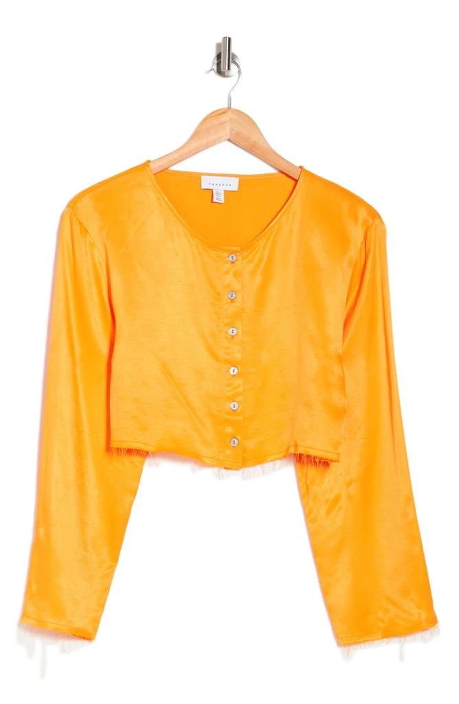 Topshop Raw Hem Crop Satin Top 4