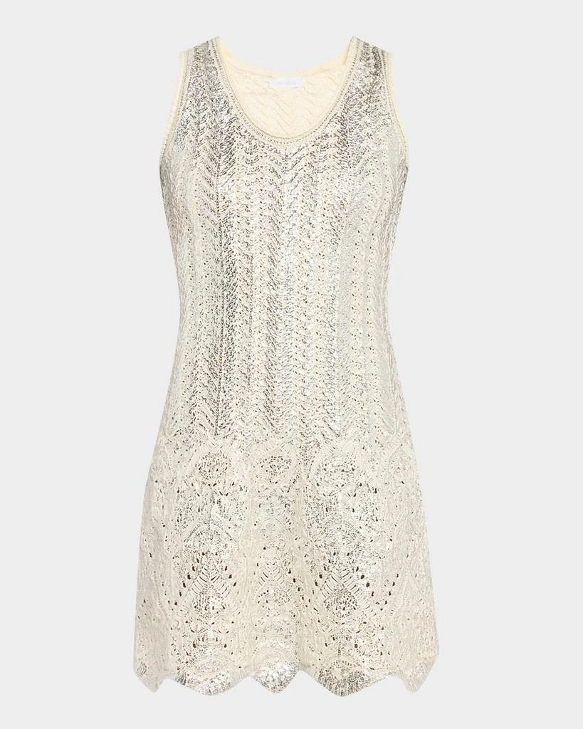 Rabanne Metallic Knit Sleeveless Mini Dress 1