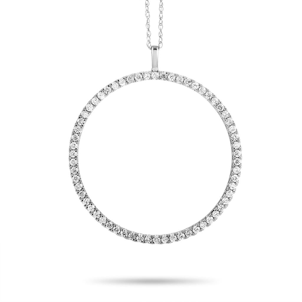 Non Branded 14K White Gold 0.50ct Diamond Pendant Necklace
