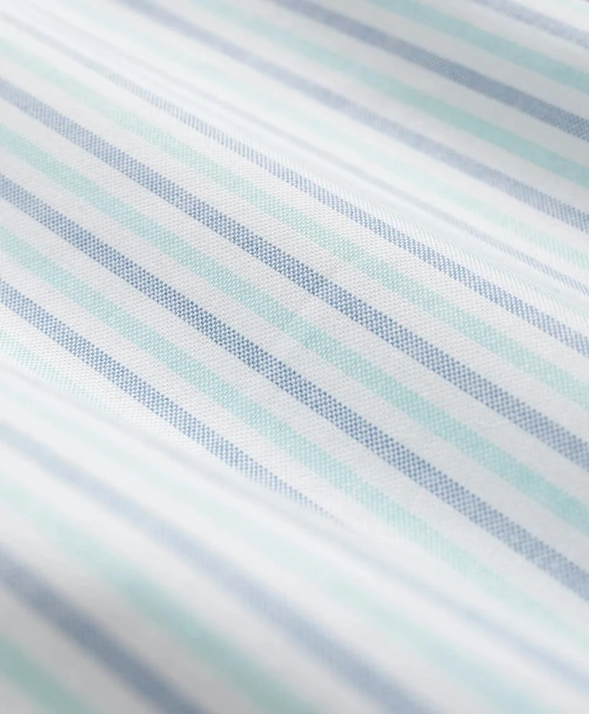 Brooks Brothers Stretch Cotton Non-Iron Oxford Polo Button-Down Collar, Alternating Stripe Shirt 3