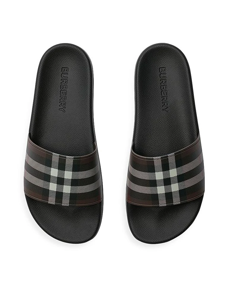Burberry Black Footbed FURLEY Check Pool Slide Sandals with Beige Straps Burberry Furley Check Slides - Slippers - Compare Prices  main image 3