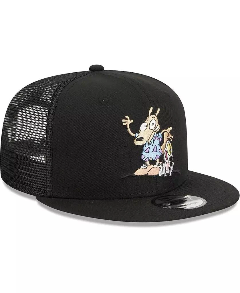 New Era Men's Black Rocko's Modern Life Rocko & Spunky Trucker 9FIFTY Snapback Hat 3