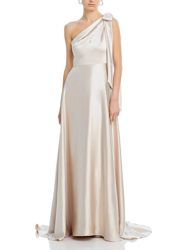 Amsale Womens Full Length Bow Evening Dress 1