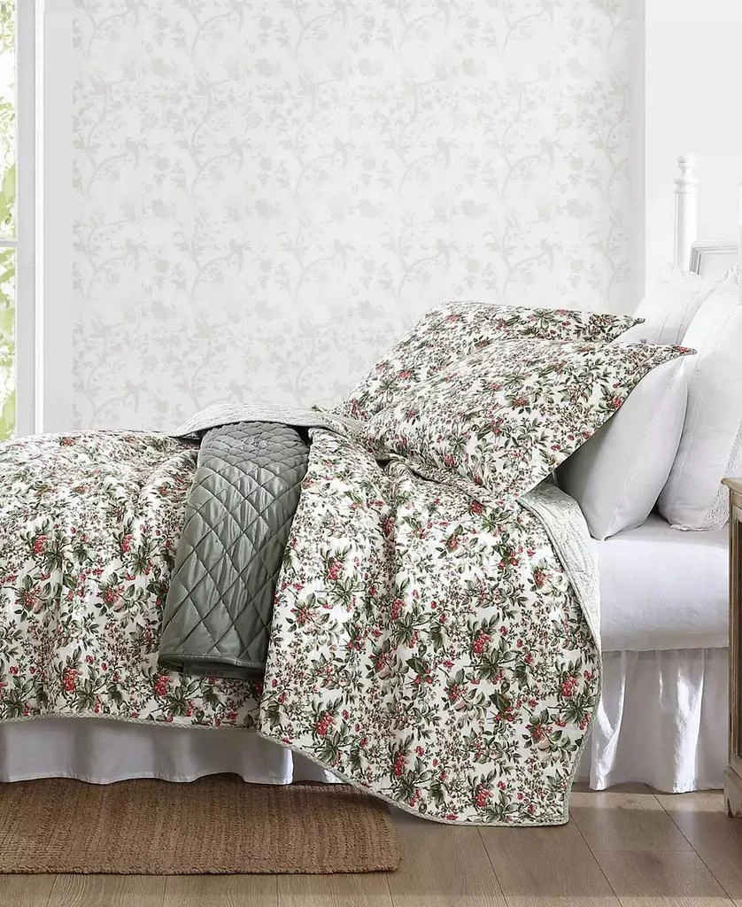 Laura Ashley Bramble Floral Cotton Reversible 2-Piece Quilt Set 5