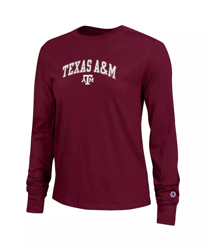 CHAMPION Women
s Maroon Texas A 
M Aggies Arch Over Logo Long Sleeve T-Shirt
