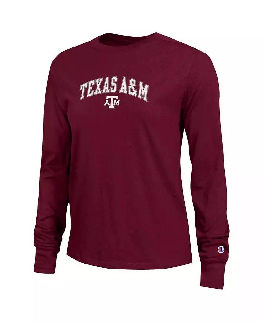 CHAMPION Women
s Maroon Texas A 
M Aggies Arch Over Logo Long Sleeve T-Shirt 2