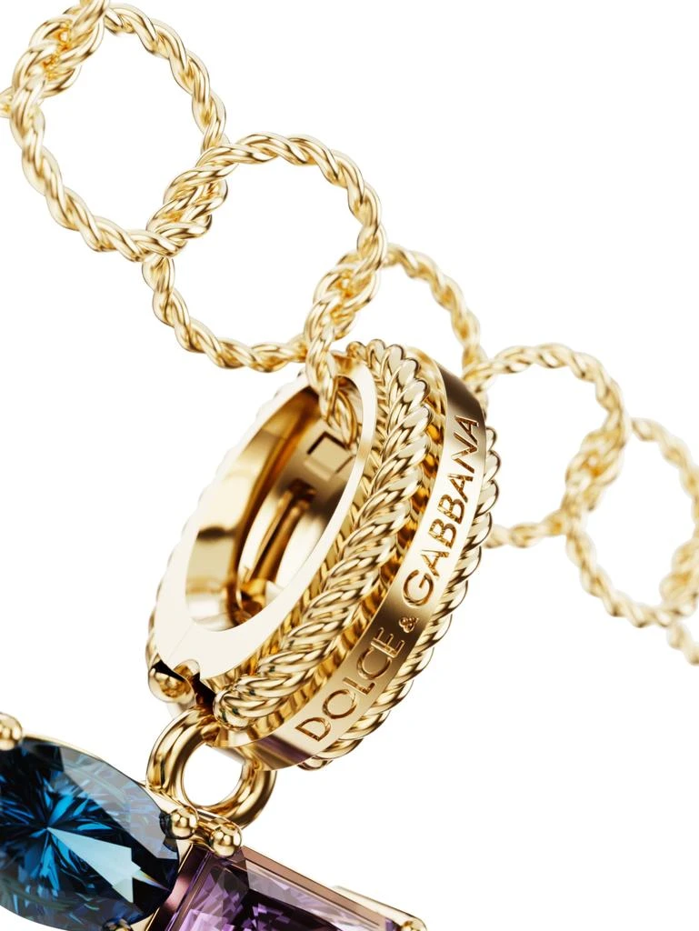 Dolce & Gabbana 18 kt yellow gold rainbow pendant with multicolor finegemstones representing number 7 4