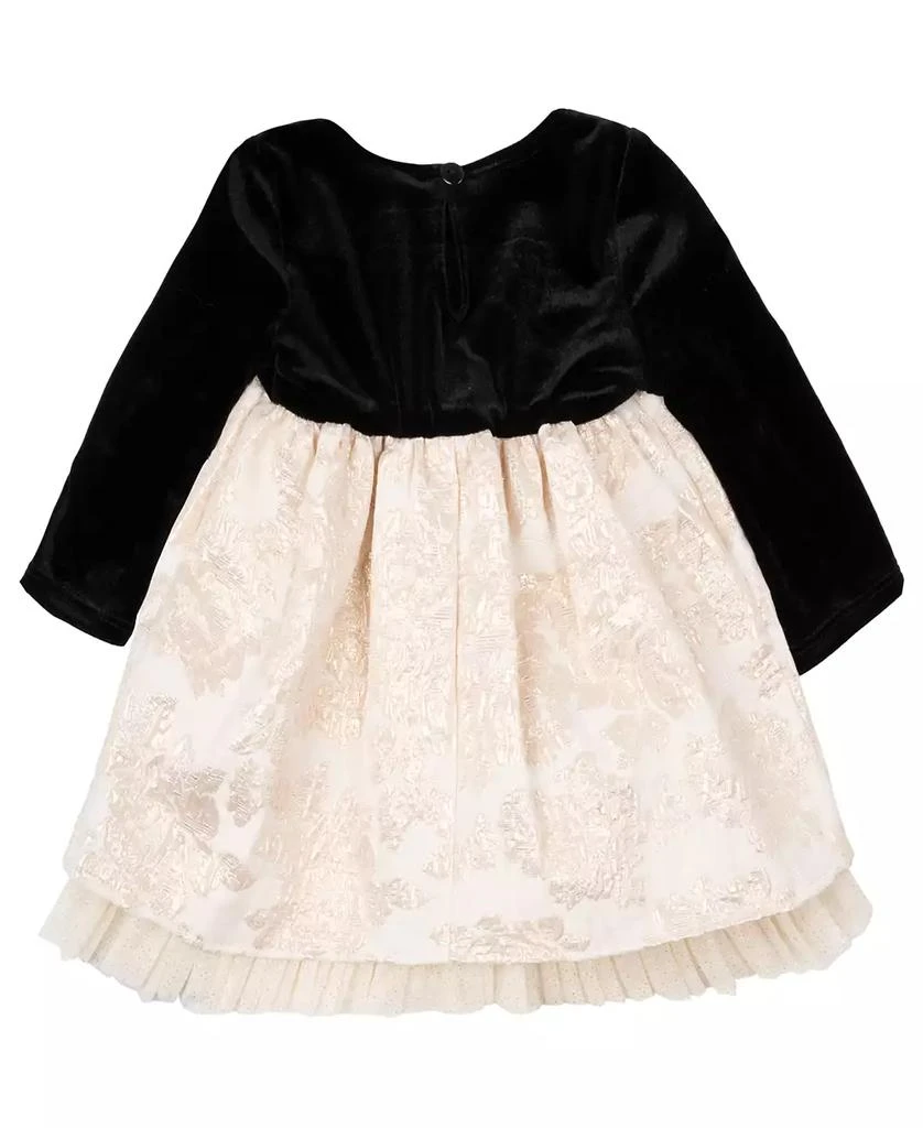 Rare Editions Baby Girl Velvet Brocade Social Dress 3