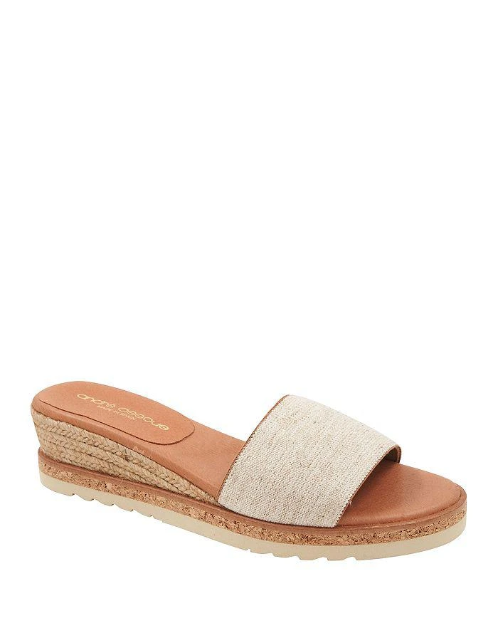 Andre Assous Women's Nessie Slip On Slide Espadrille Wedge Sandals 1