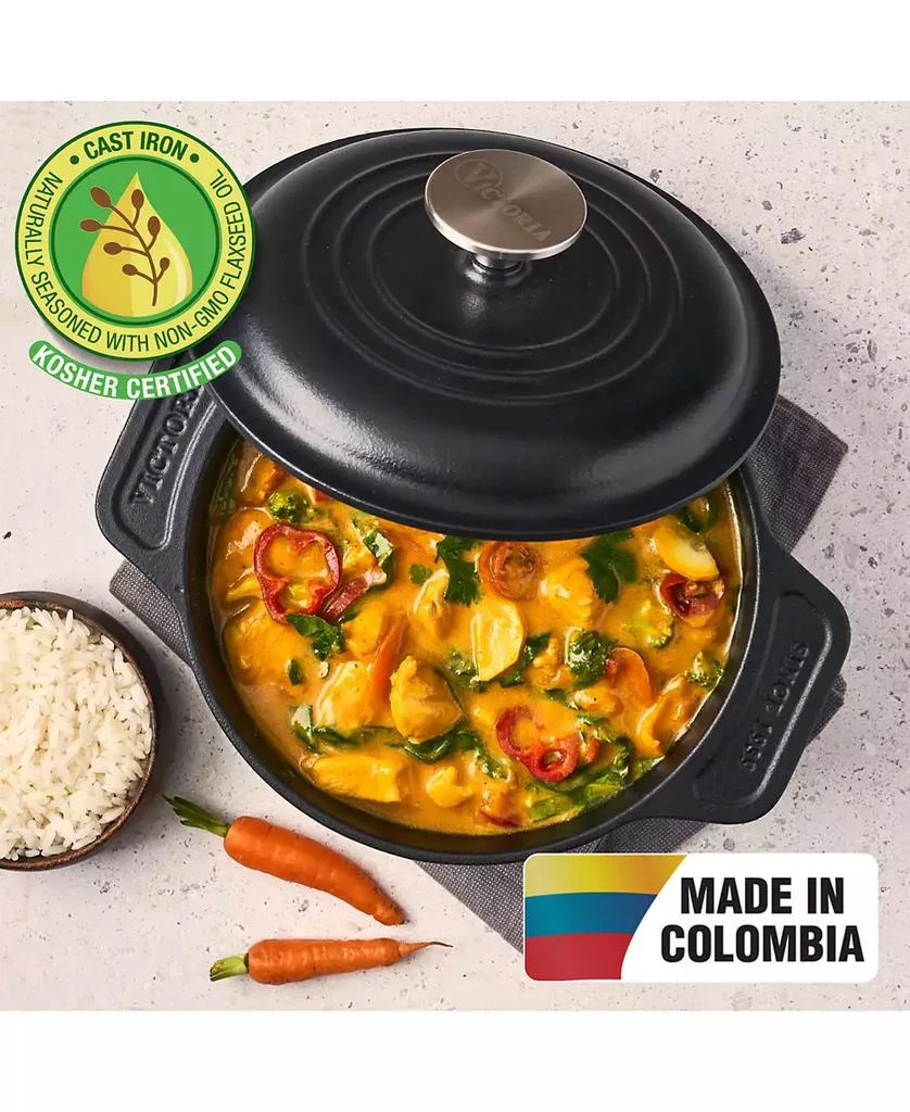 Victoria 2-Quart Cast Iron Preseasoned Dutch Oven with Lid and Dual Handles 2