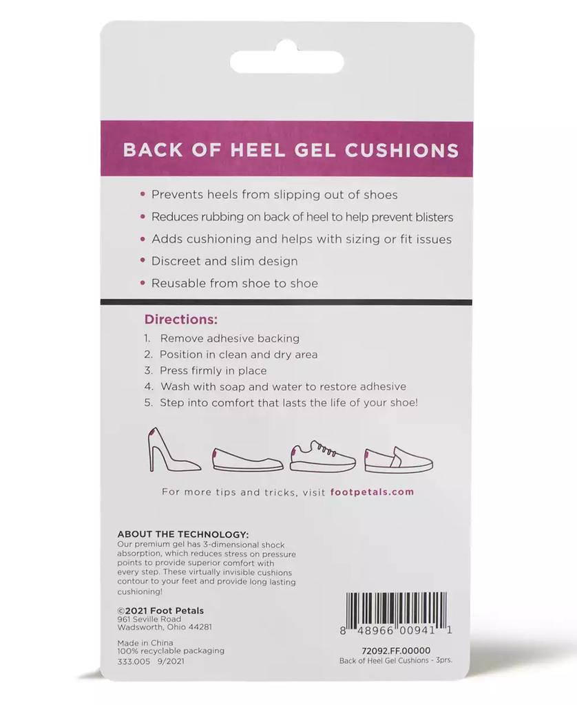 Foot Petals Gel Back of Heel Cushions - Pack of 3 Pairs