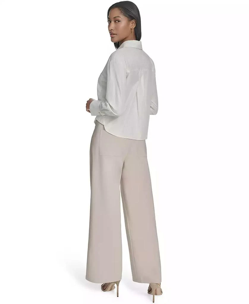 HALSTON Women's Cropped Button-Front Shirt 2