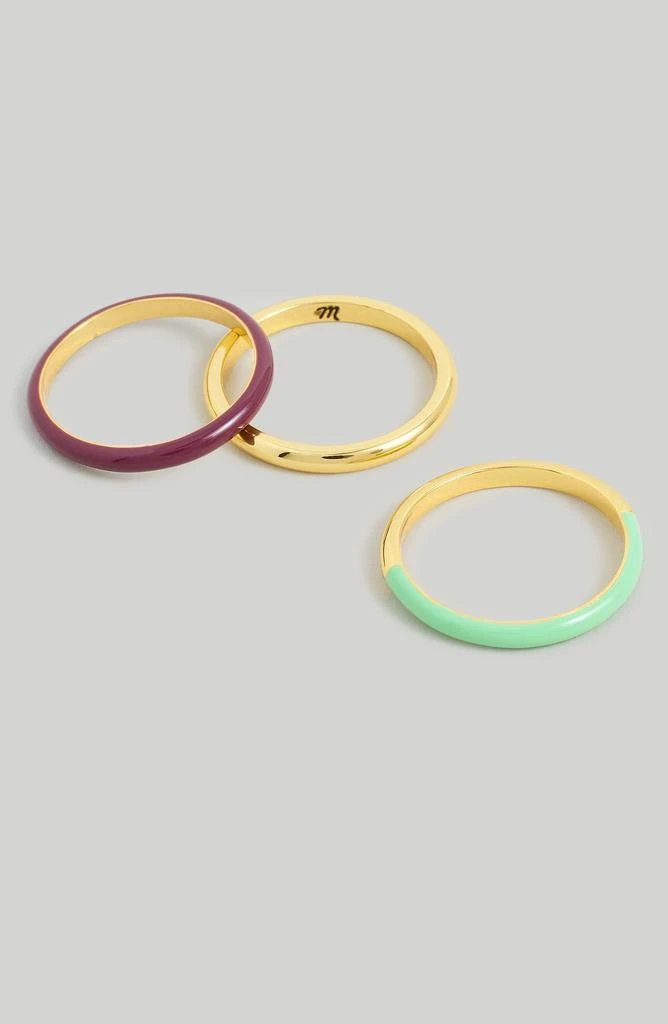 Madewell Colorblock 3-Piece Enamel Ring Set 3
