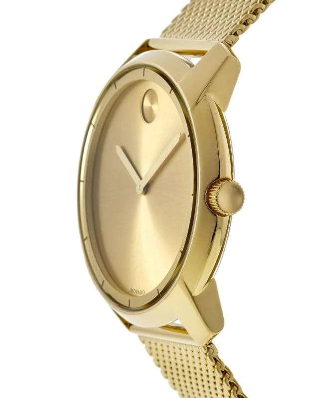 Movado Movado Bold Yellow Gold Tone Mesh Steel Band Men's Watch 3600373 3