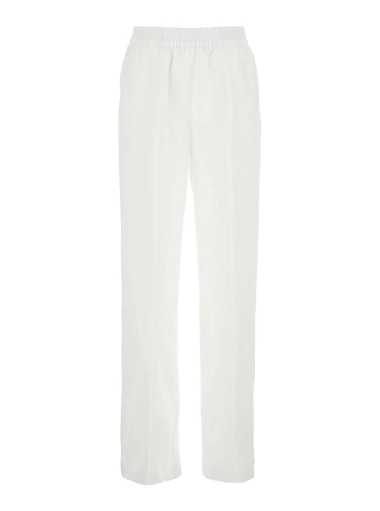 ELEVENTY White Pants With Elastic Waist In Linen Woman 1