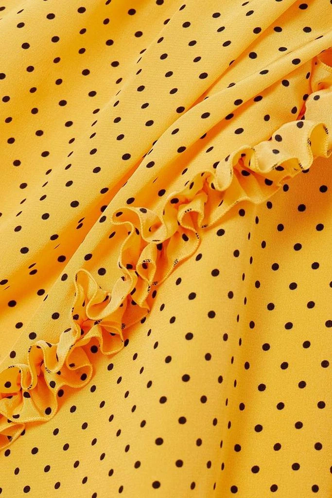 Alessandra Rich One-shoulder polka-dot silk crepe de chine maxi dress 4