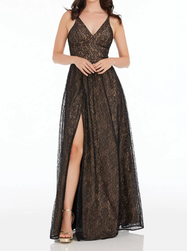 knee length dresses for ladies Cool Crepe Faux Wrap Sheath Dress With Floral Accent Short Sleeves