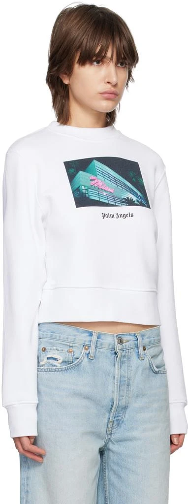 Palm Angels White Getty Miami Sweatshirt 2