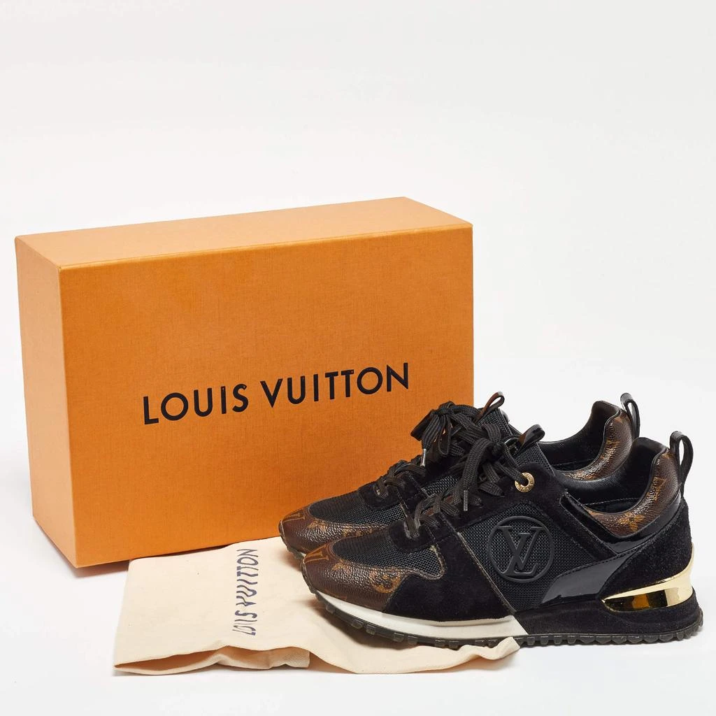 Louis Vuitton Louis Vuitton Black/Brown Monogram Canvas and Mesh Run Away Low Top Sneakers Size 37 9
