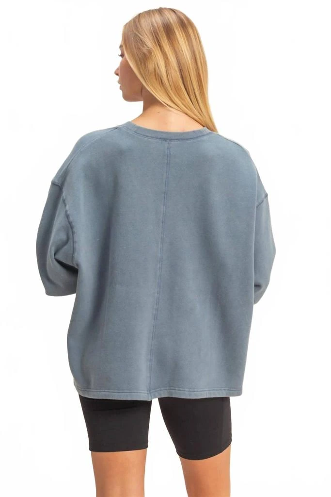 HYFVE Urban Fade Oversized V-Neck Sweatshirt In Dusty Navy 2