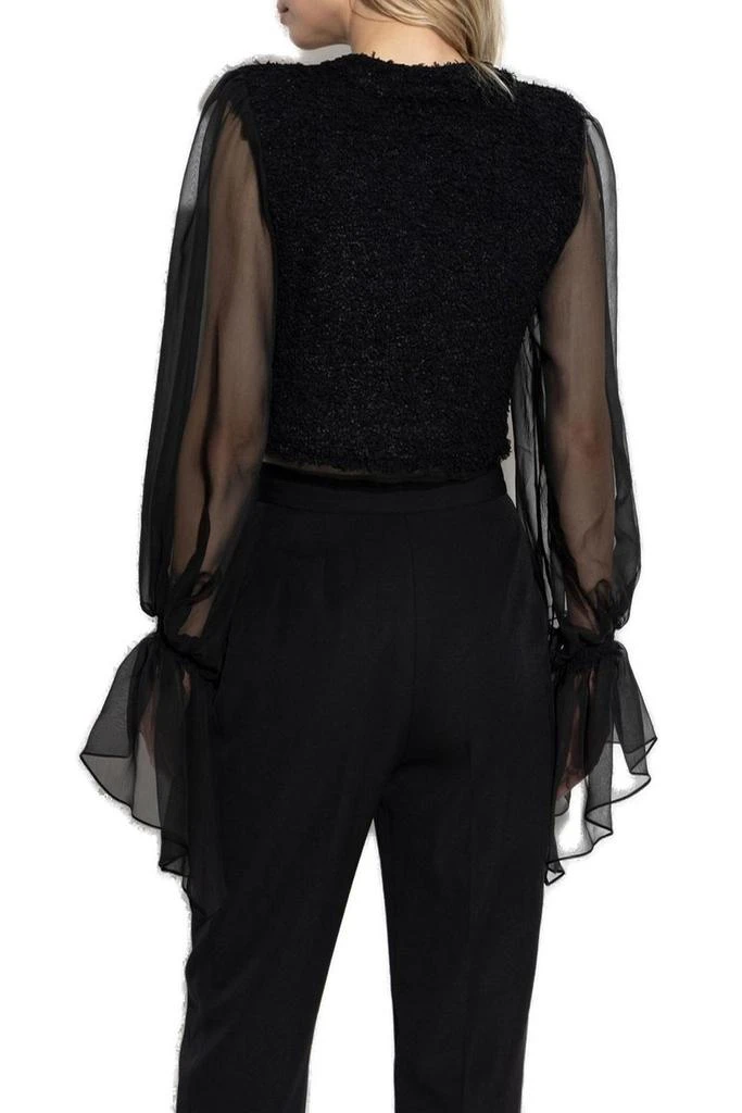 Balmain Balmain Edge-To-Edge Tweed And Chiffon Jacket 3