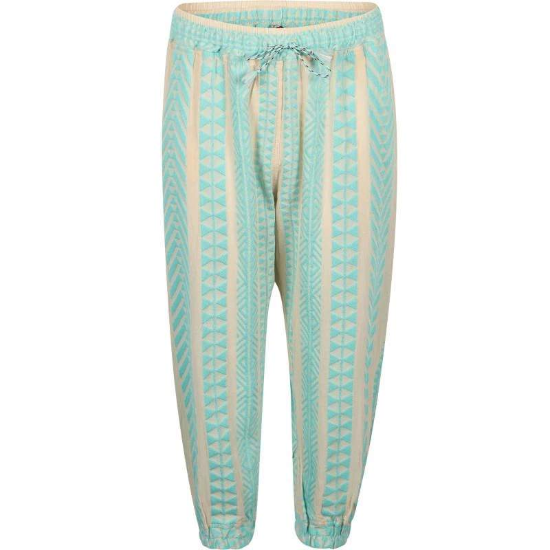 Devotion Geometric print drawstring pants in off white and turquoise from undefined