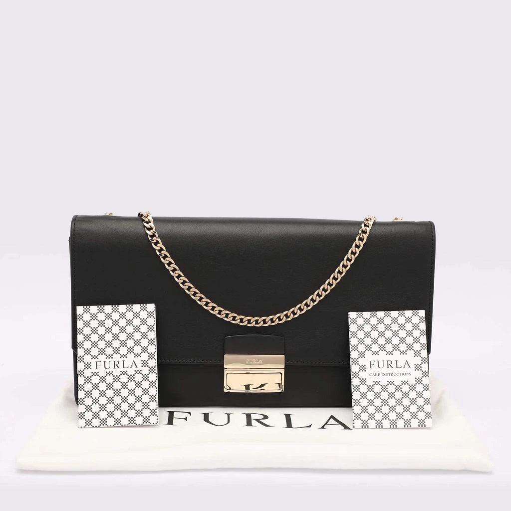Furla Furla Black Leather Push Lock Flap Crossbody Bag 13