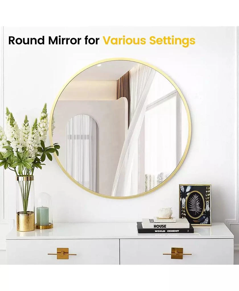 Homfan Round Mirror, Circle Mirror, Round Mirrors for Bathrooms, Entryways, Living Rooms, Bedrooms 
Vanity Decor, Free Reflection in Modern Design 7
