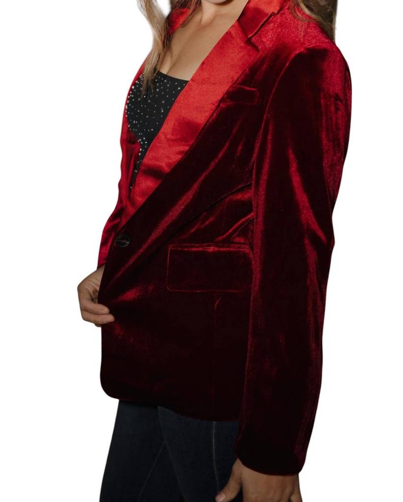 ee:some Ee:Some - Scarlet Velvet Blazer