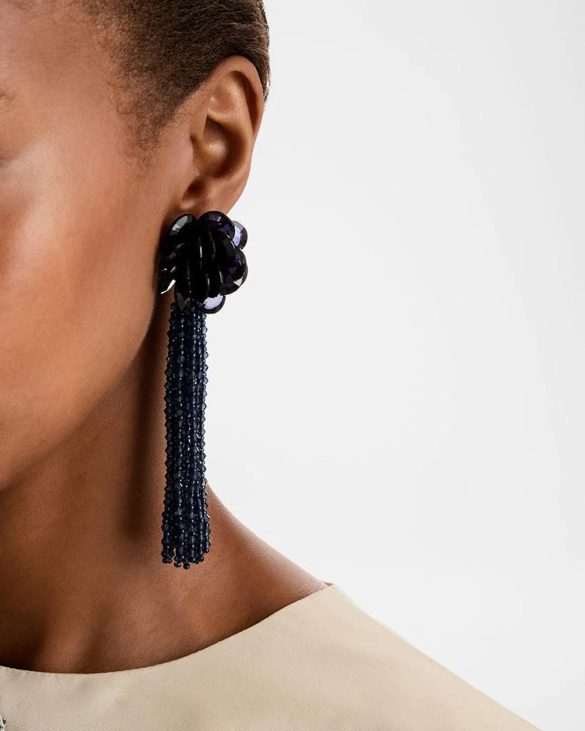 Oscar de la Renta Flower Chandelier Clip-On Earrings 2