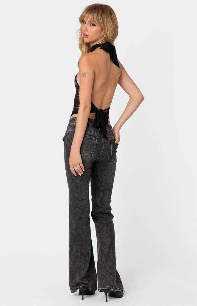 Edikted Alena High Neck Sheer Lace Top 2
