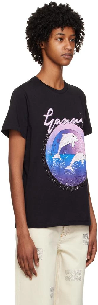 GANNI Black Dolphin T-Shirt 2