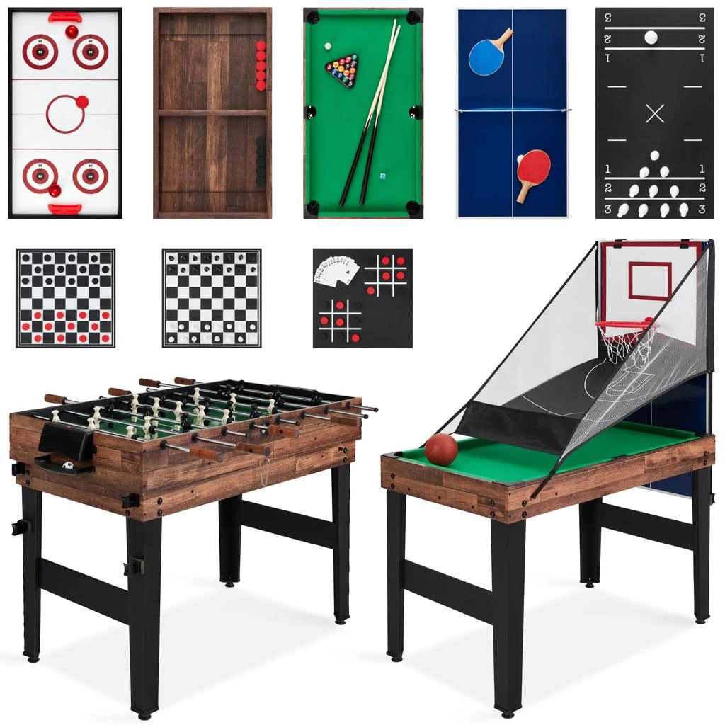 Best Choice Products 13-in-1 Combo Game Table Set w/ Ping Pong, Foosball, Basketball, Air Hockey, Archery 8