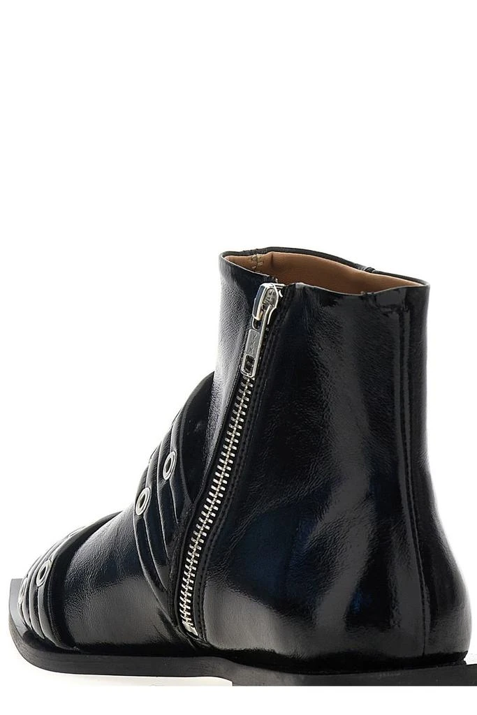 Ganni Ganni Eyelet-Detailed Buckle Ankle Boots 3