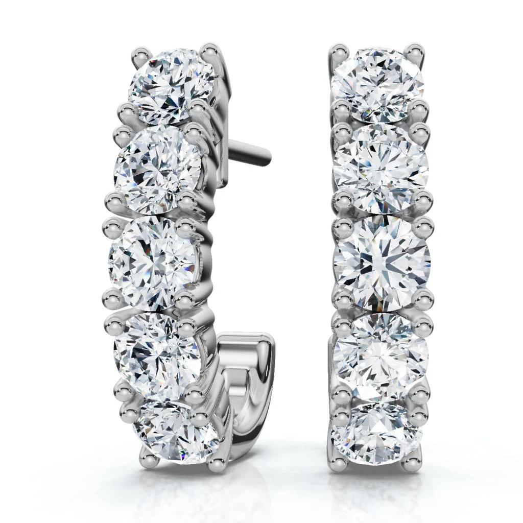 Pompeii3 1Ct Diamond Hoops Women's Earrings 10k Gold Lab Grown EF/VS 4