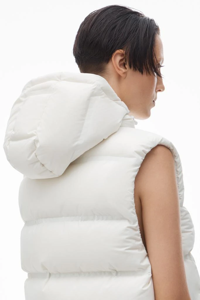 Alexander Wang cropped hooded puffer vest with reflective logo 6