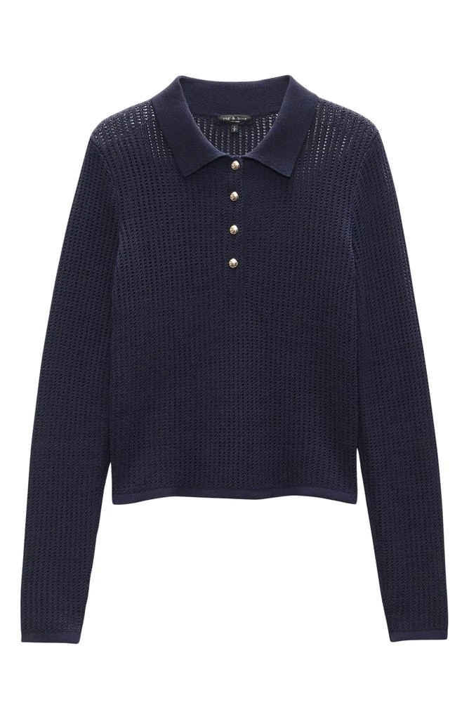 Rag 
Bone Viola Open Stitch Polo Sweater 5