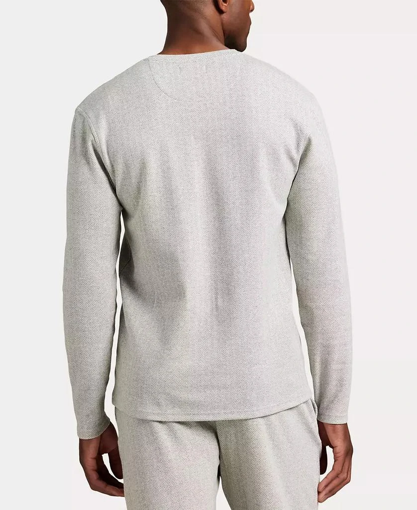 Ralph Lauren Men's Long Sleeve Herringbone Henley Sleep Shirt 3