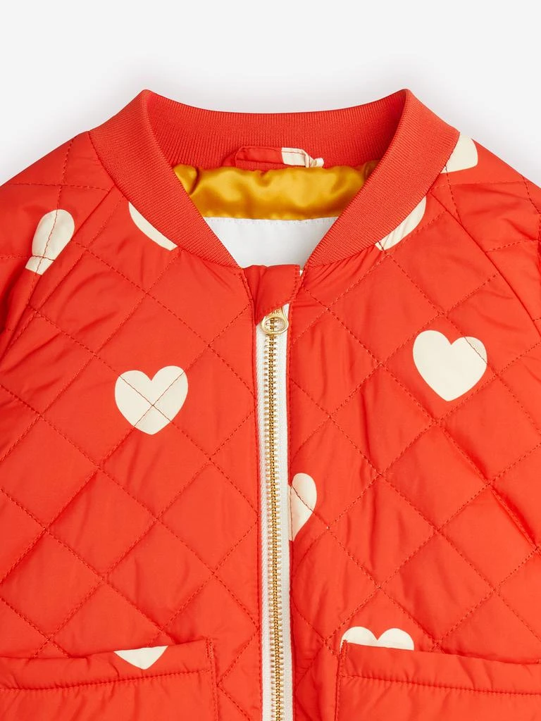 Mini Rodini Girls Hearts Baseball Jacket in Red 5