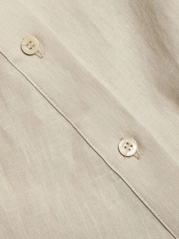 Piece of White Blake One Shoulder Linen Mini Shirtdress 4
