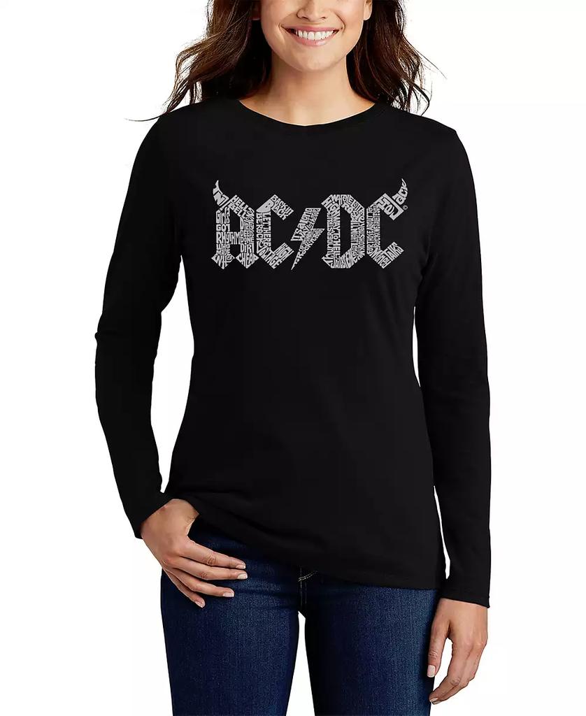 LA Pop Art Women's Long Sleeve Word Art ACDC T-shirt