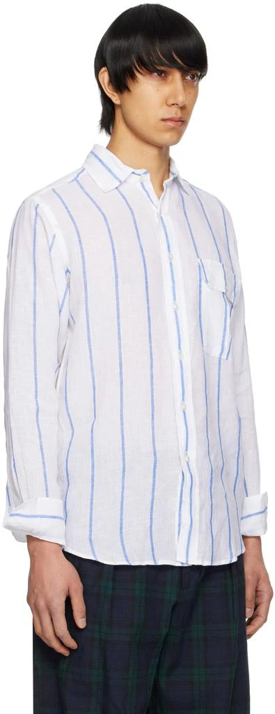 Drake's White & Blue Wide Shirt 2
