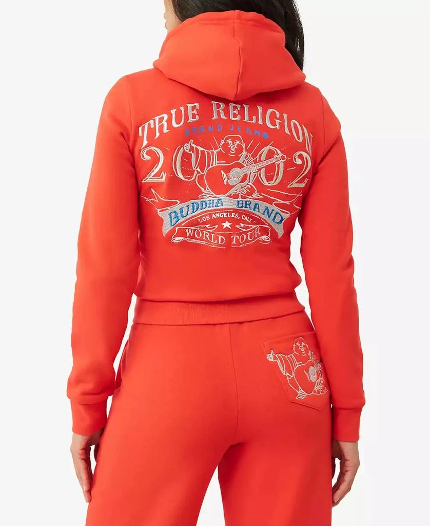 True Religion Women's Lurex Buddha Zip Up Hoodie 2