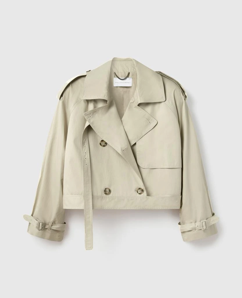 Stella McCartney Stella McCartney - Cropped Belt Detail Trench Jacket, Woman, Sand, Size: 36 1