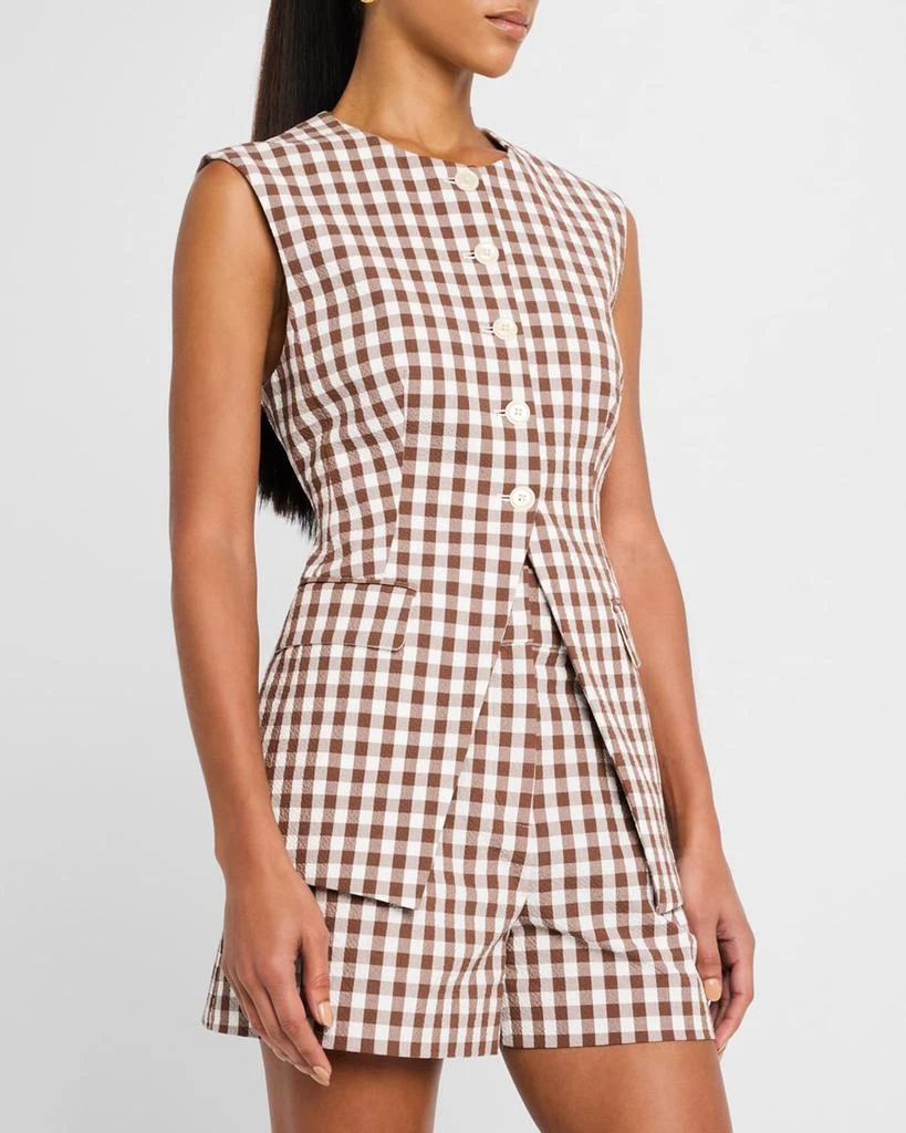 VERONICA BEARD Lois Gingham Tailored Vest 4