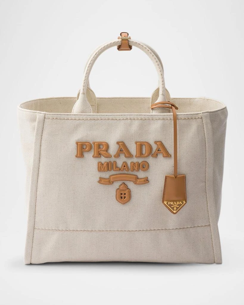 Prada Logo Canvas Tote Bag 1