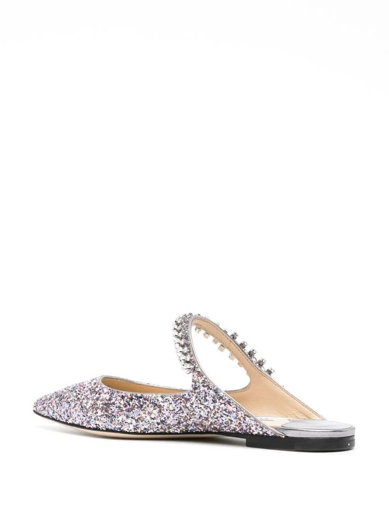 Jimmy Choo BING FLAT CRYSTAL STRAP GLITTER MULES 2