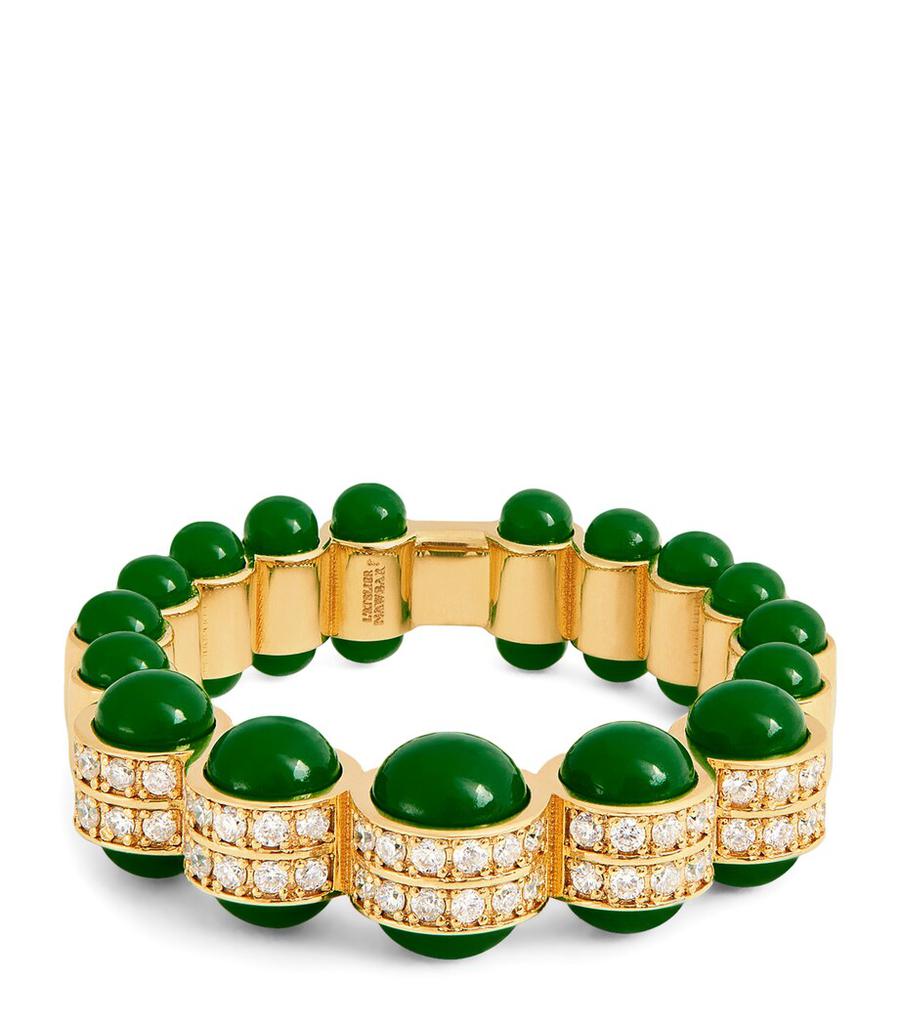 L'ATELIER NAWBAR Yellow Gold, Diamond and Enamel The Chlorine Ring